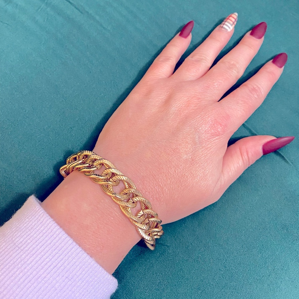 Gold Toned Chunky Chain Bracelet